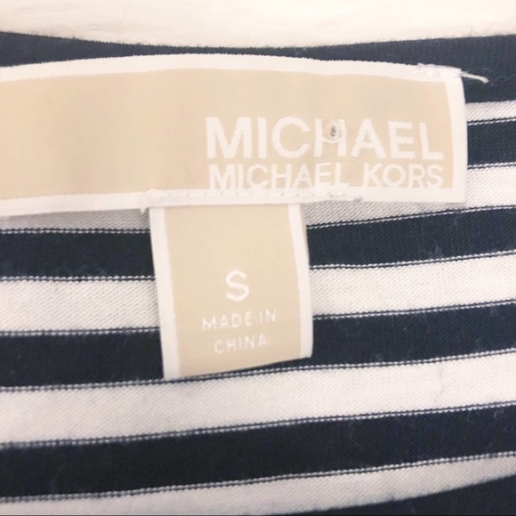 Michael Kors Black & White Striped Asymmetrical Hem Tunic Women's Size Small - Picture 8 of 8